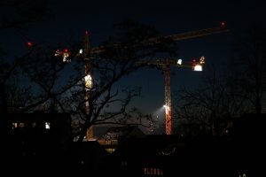 Bauarbeiten bei Nacht