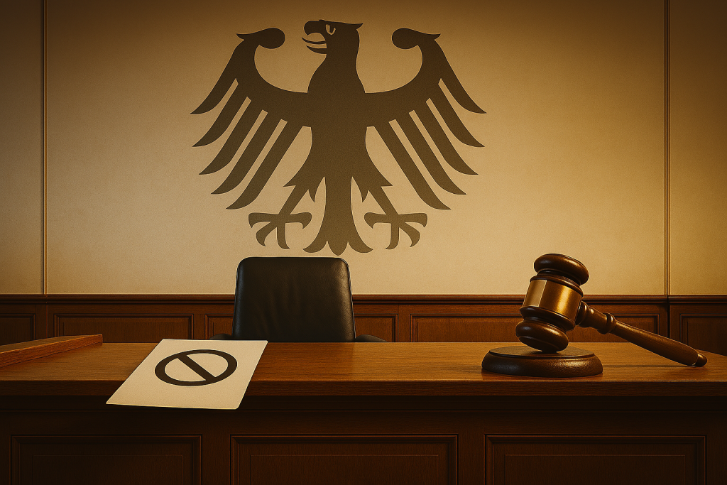 Bundesadler über Richtertisch