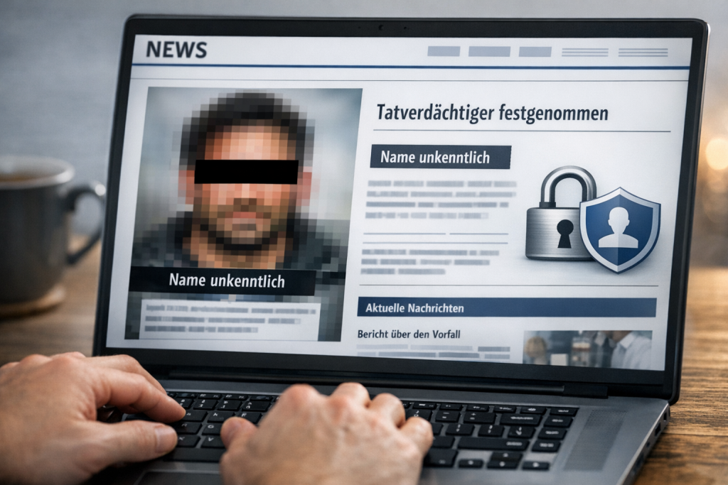 Verpixelung eines Beschuldigten